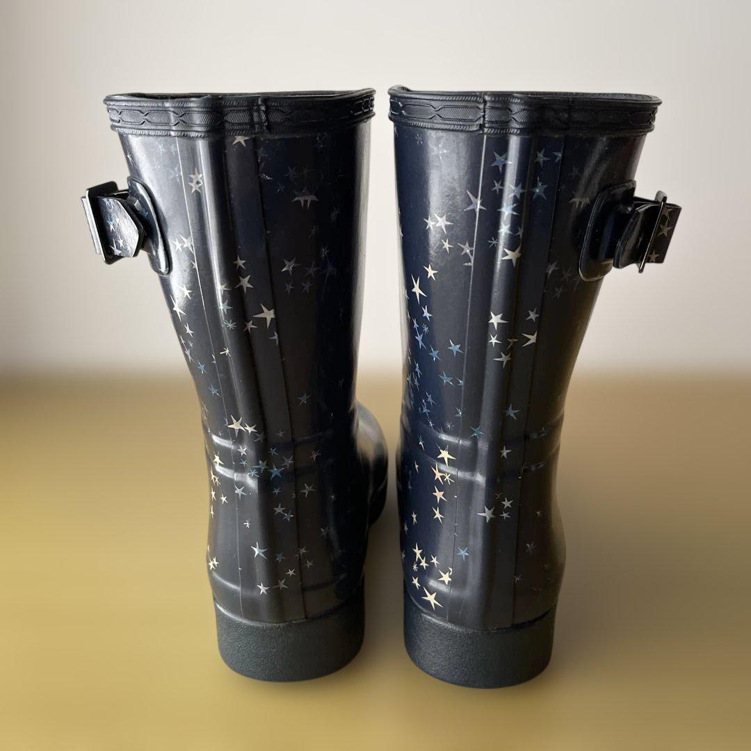 美品】HUNTER レインブーツ ツイード生地 ブラウン サイズ39
