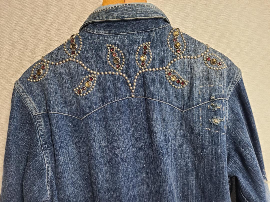 ダブルアールエル RRL ラルフローレン デニム シャツ スタッズ