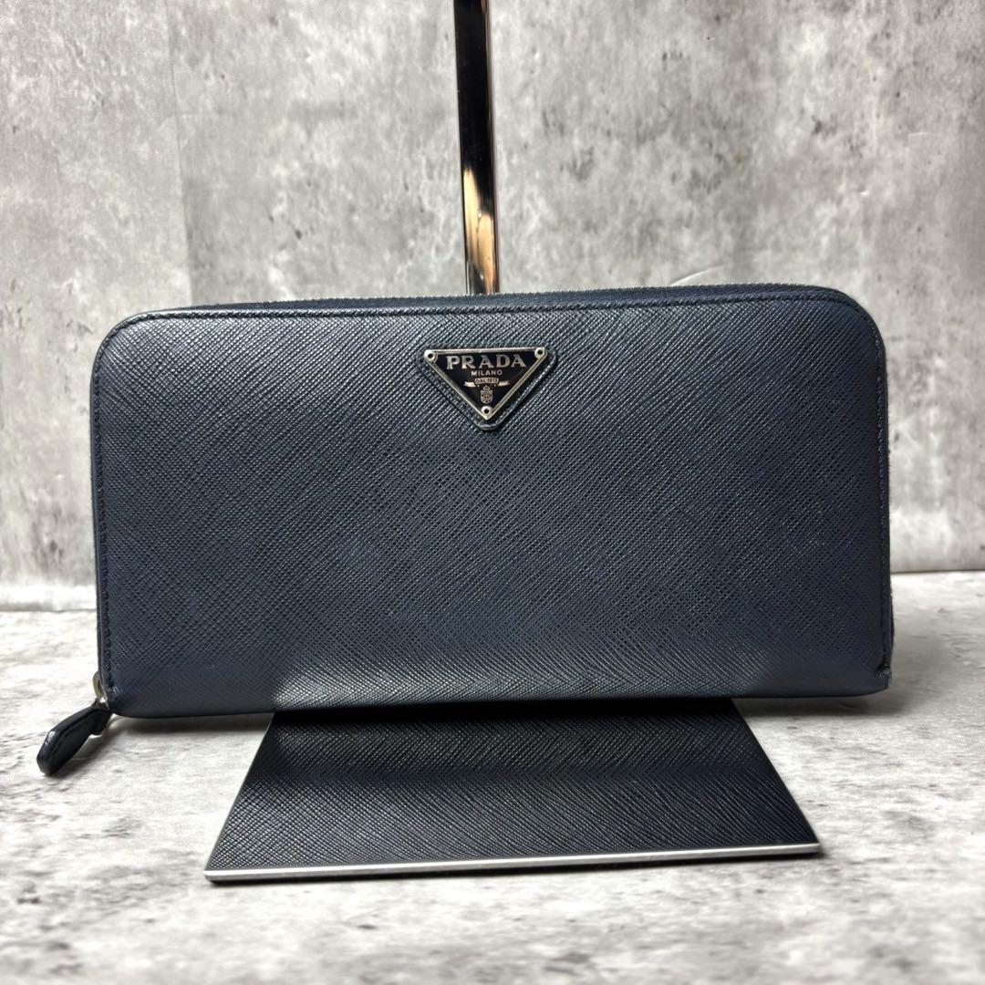 極美品✨PRADA 長財布 サフィアーノ ラウンドジップ 三角