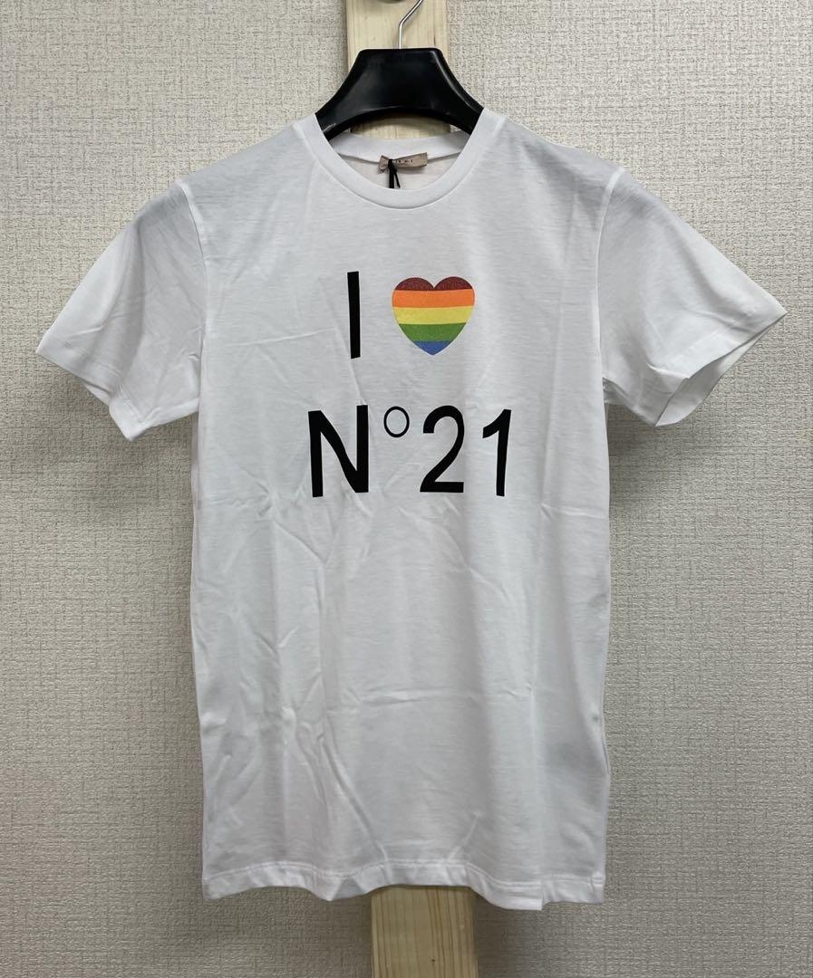 N°21 ヌメロ ヴェントゥーノ 半袖Tシャツ ホワイト14 ヌメロヴェントゥーノ N21 ロゴ 半袖T-シャツ （WHITE