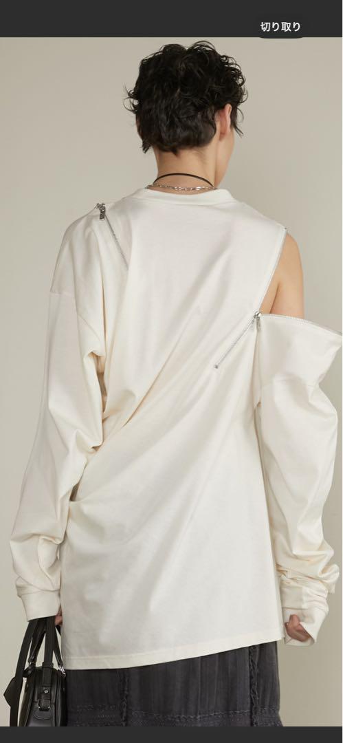 トップス pranc projekt Asymmetric Drape Zip Top
