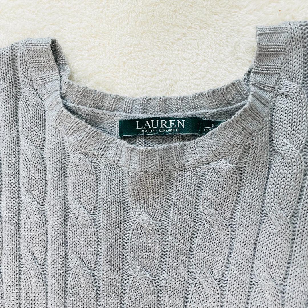 RalphLauren 刺繍ロゴ 半袖ニット レディースM アイドルに大人気♡ラルフローレン ワンポイント刺繍半袖ニット