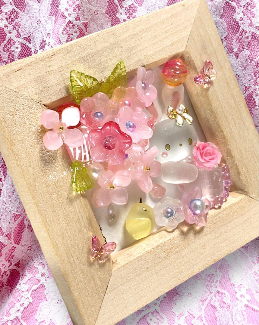 N958シーグラスアート 歓喜の梅雨花 紫陽花 北欧インテリア飾り