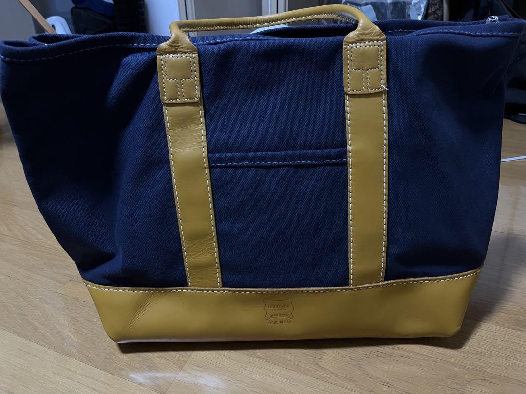 ネイビー トートバッグ　heritage leather