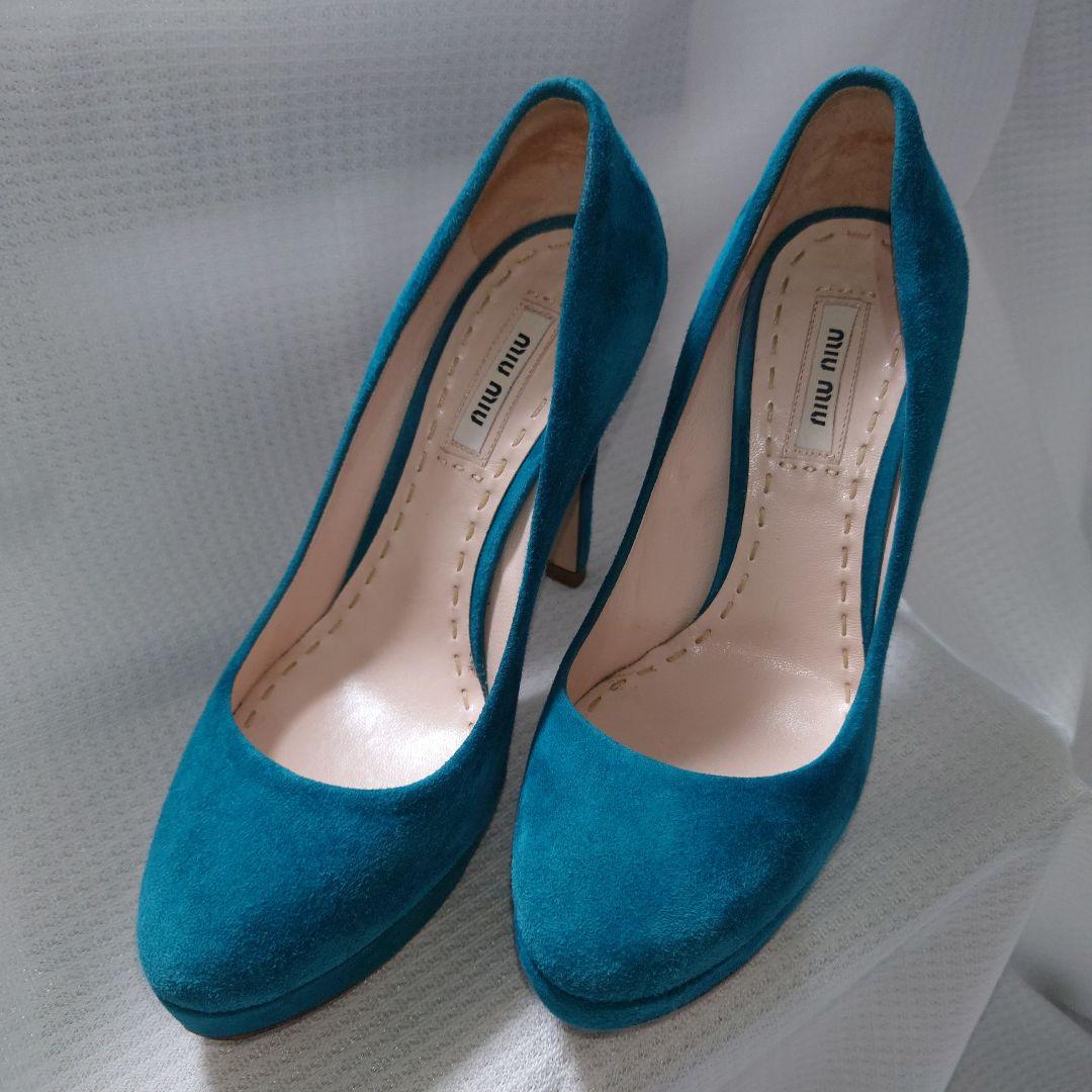【専用】miu miu ターコイズ スエード ハイヒール