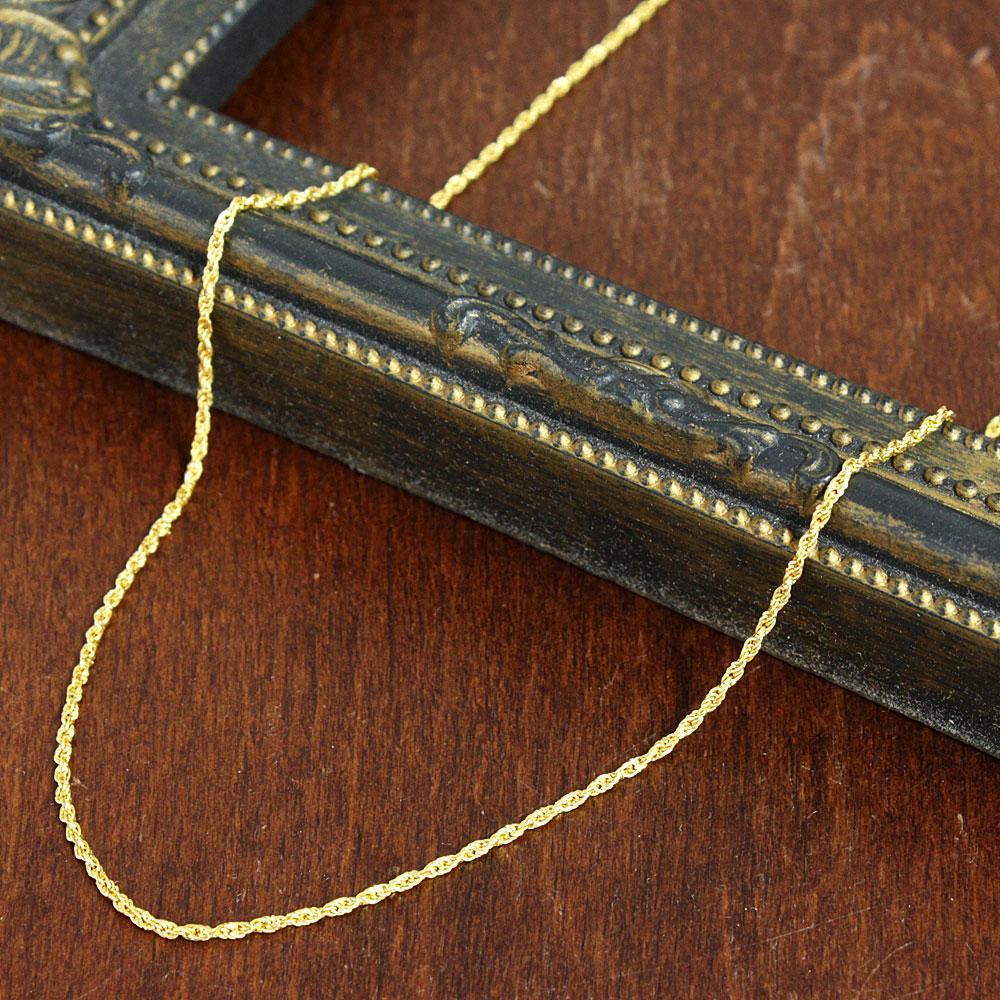 1.2mm 50cm K18 yg ロープチェーン ネックレス 18金