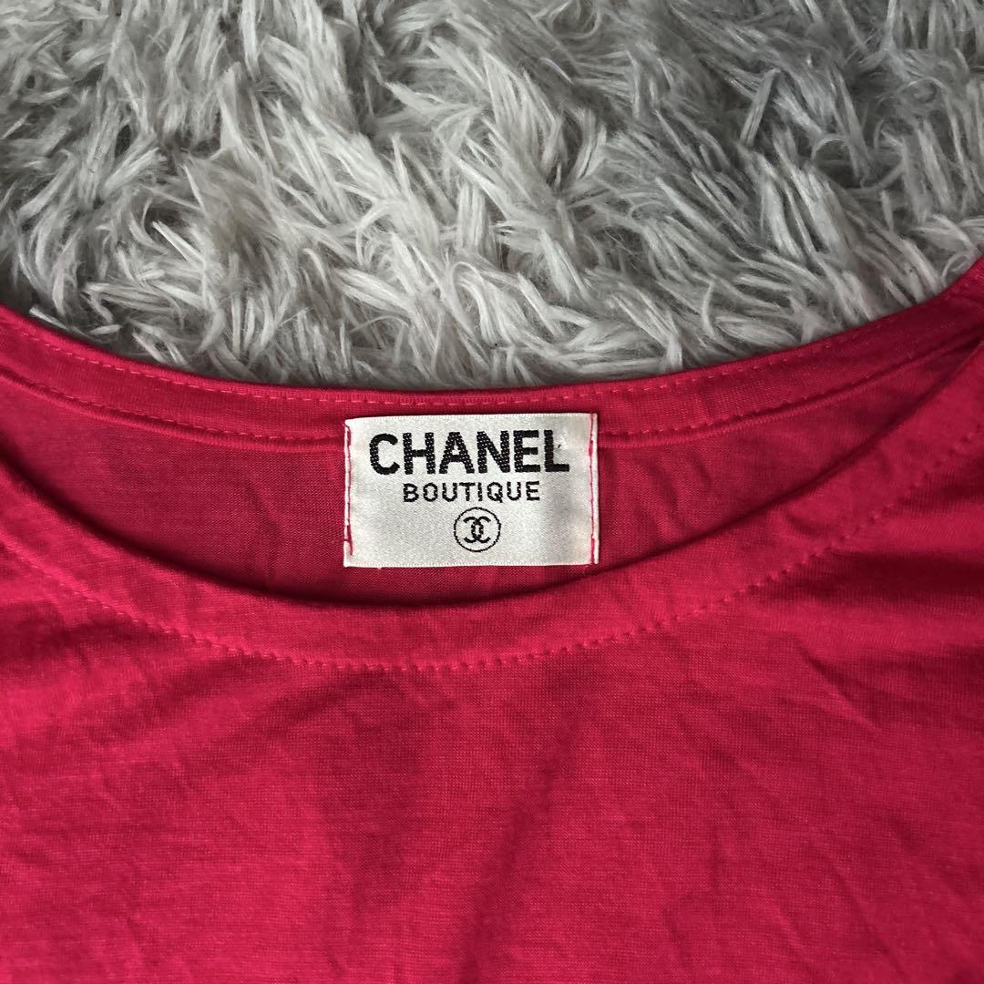 CHANEL ヴィンテージTシャツ ゴールド ショッキングピンク