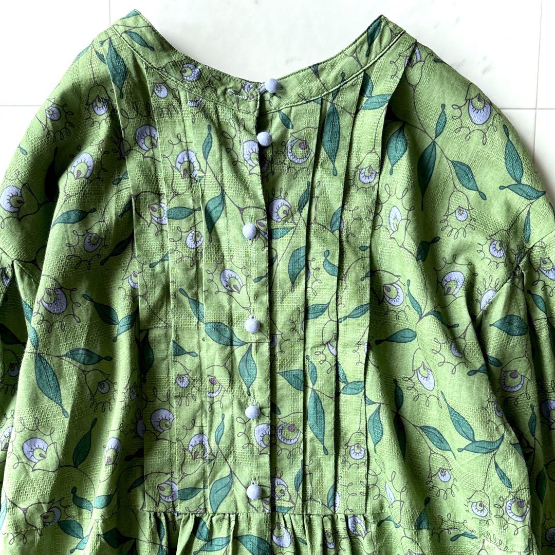 美品 ホコモモラ malabarista プリントブラウス 洗える 大きい