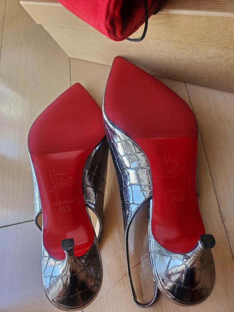 Christian Louboutin シルバー バックストラップ　極美品!!