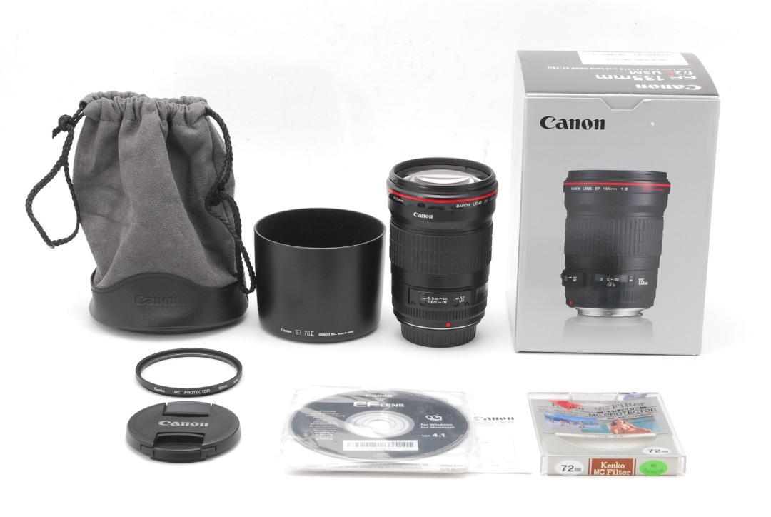 ざいます㊟ 新品級 Canon EF 135mm F2 L USM 付属品完備 元箱付 v4iwe-m51882804988 ☸コンディシ