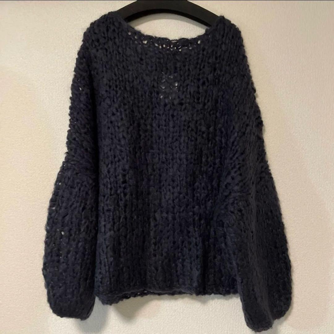 Plage HAND KNIT ジャンボタムニット ネイビー Plage HAND KNIT ジャンボタムニット ネイビー