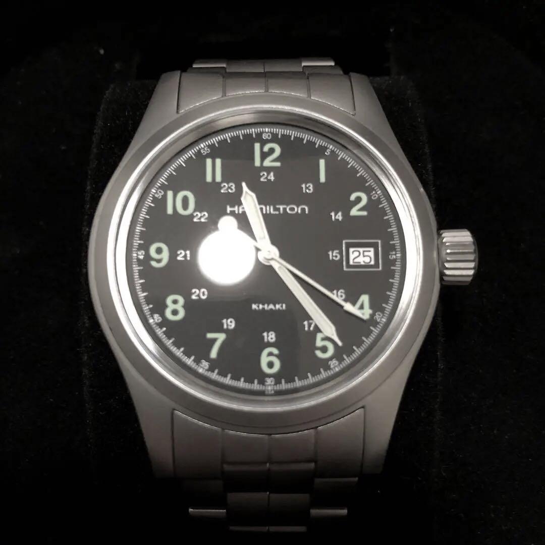 ハミルトン　カーキ　クォーツ　khaki メタルバンド　フィールドウォッチ