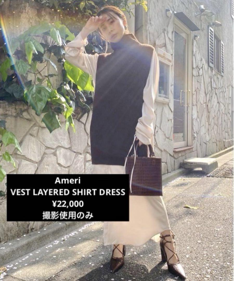 Ameri VEST LAYERED SHIRT DRESS ¥22,000