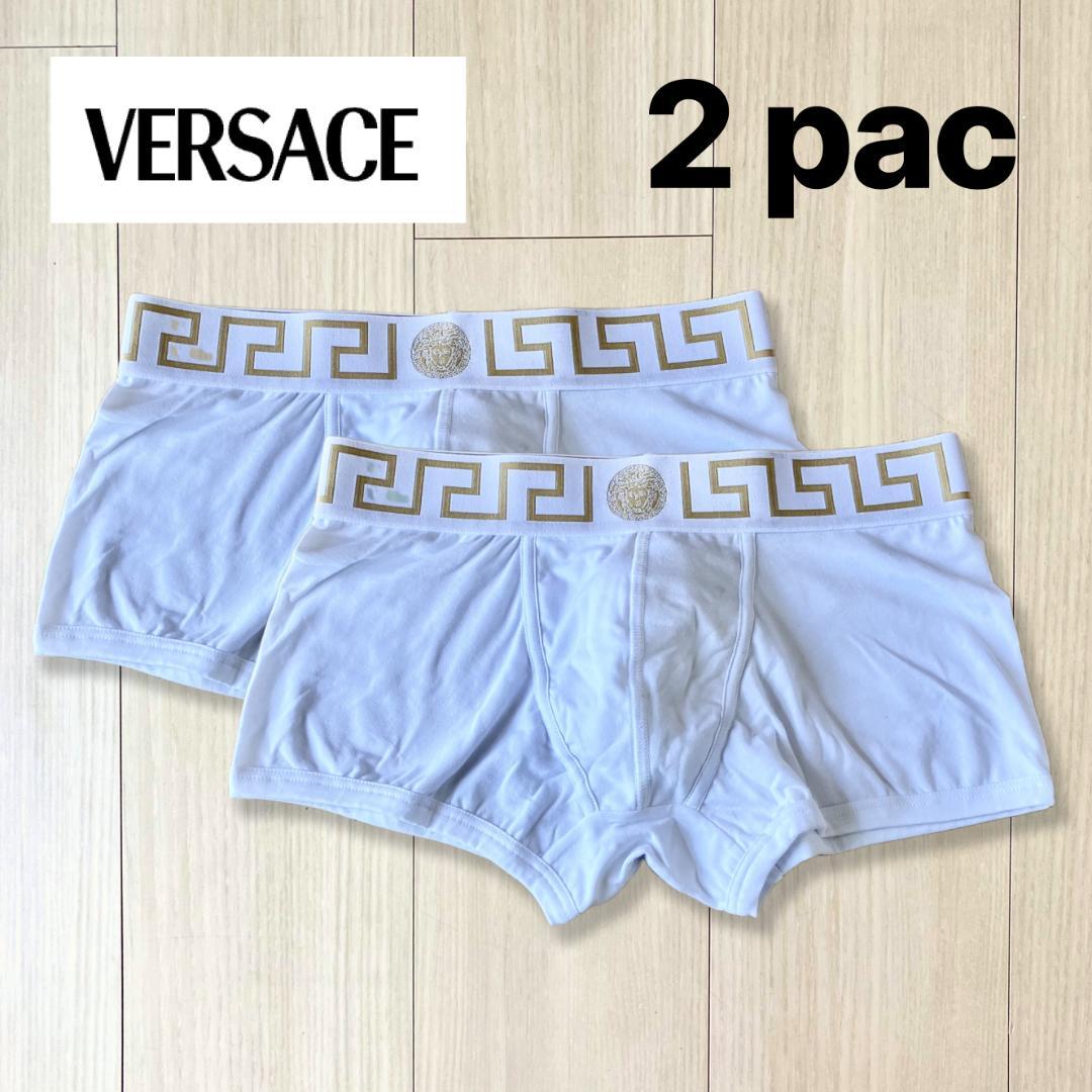 VERSACE ヴェルサーチェ 下着 ボクサーパンツ メンズ グレカ ボーダーM