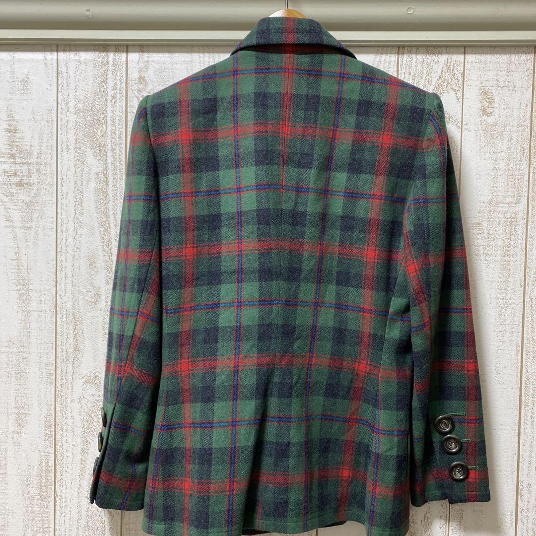 old YVES SAINT LAURENT チェック柄 ウールジャケット - メルカリ