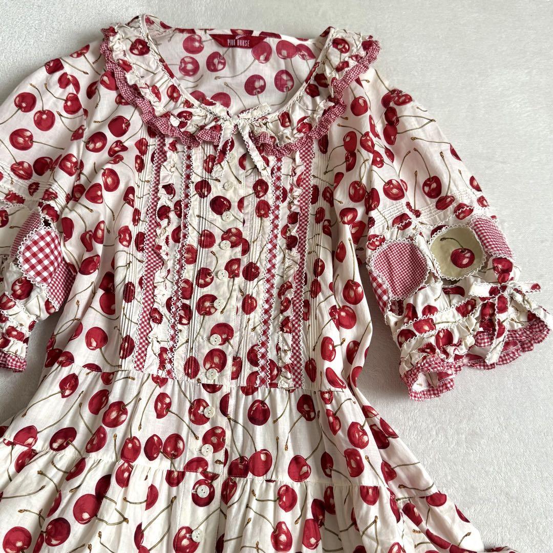 極美品】PINK HOUSE アメリカンチェリー パッチワーク ワンピース