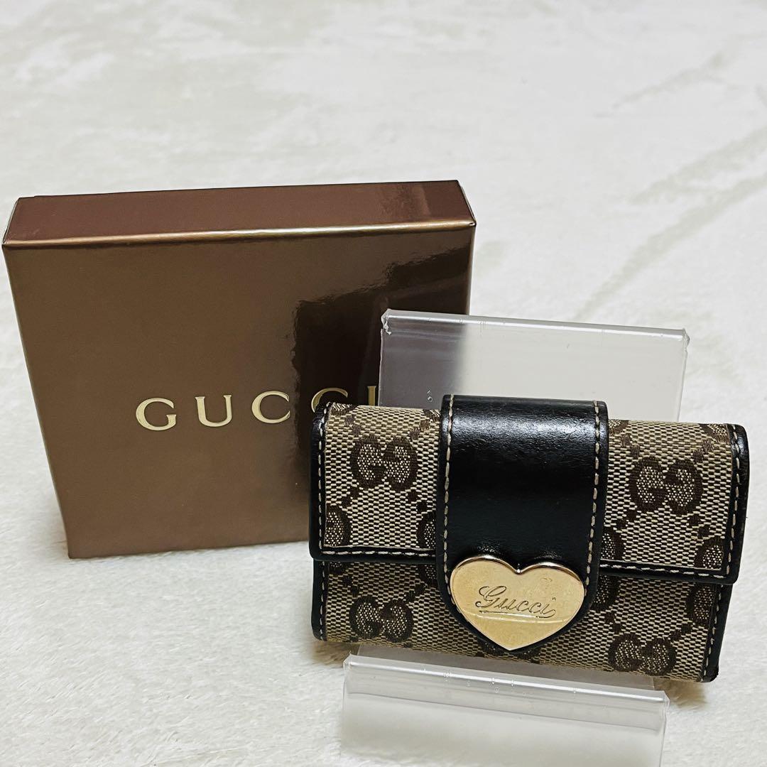 美品GUCCIキーケース☆*°ハート☆*°GGキャンパス☆*°箱付