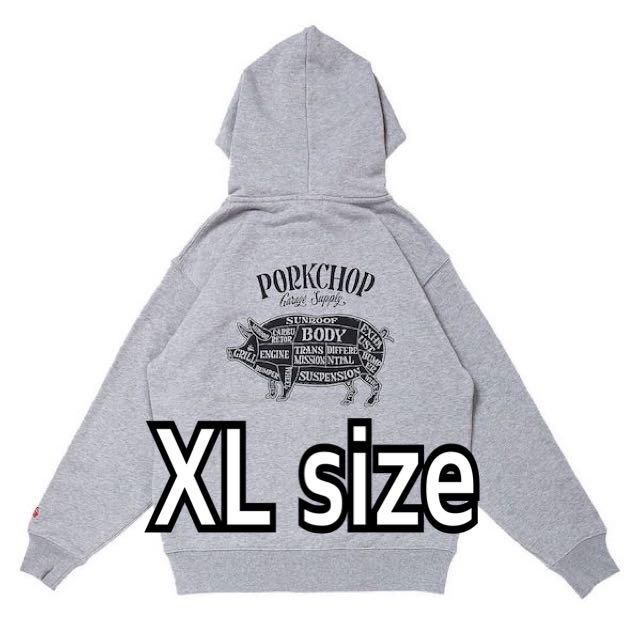 ポークチョップ PORKCHOP ジップアップパーカー Gray
