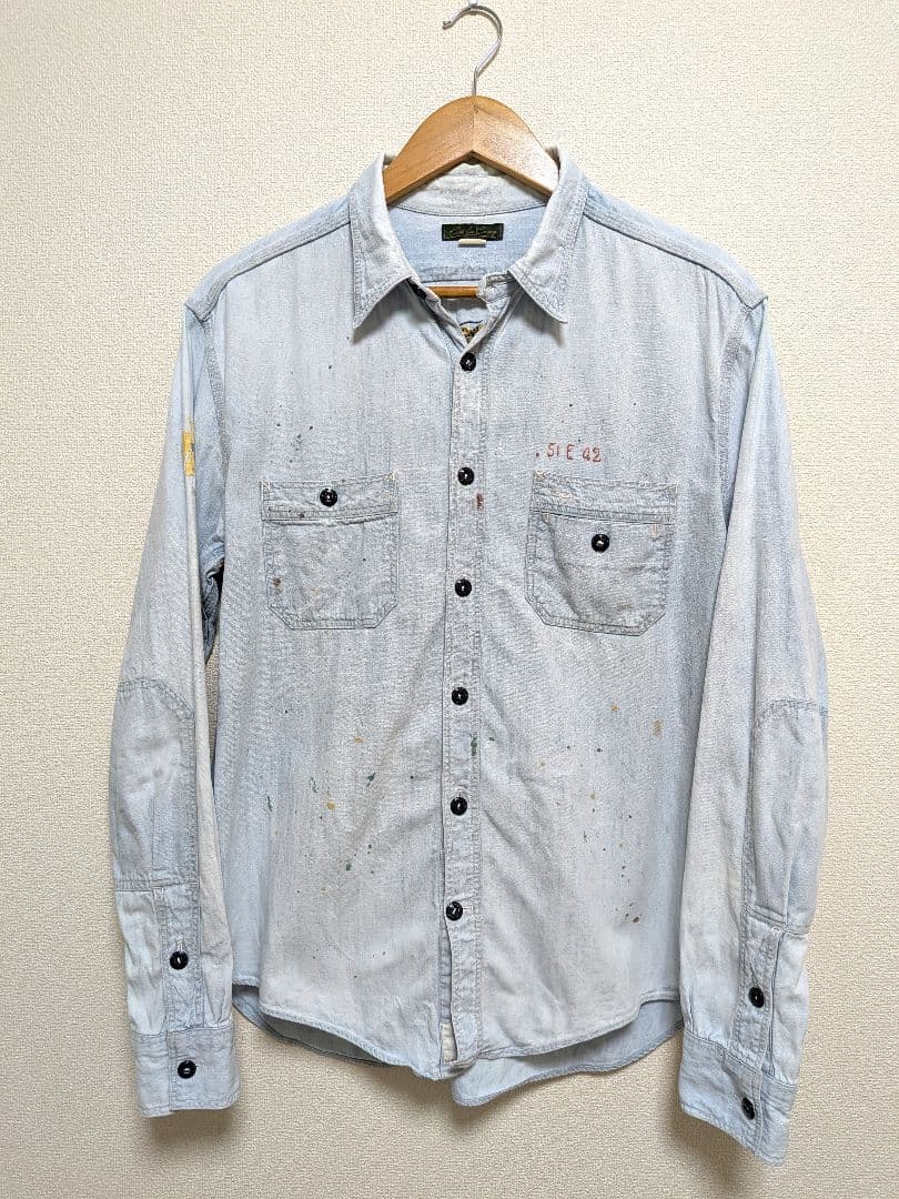 joe ジョー ペンキ&刺繍 加工デニムシャツ38M OLDJOE CO