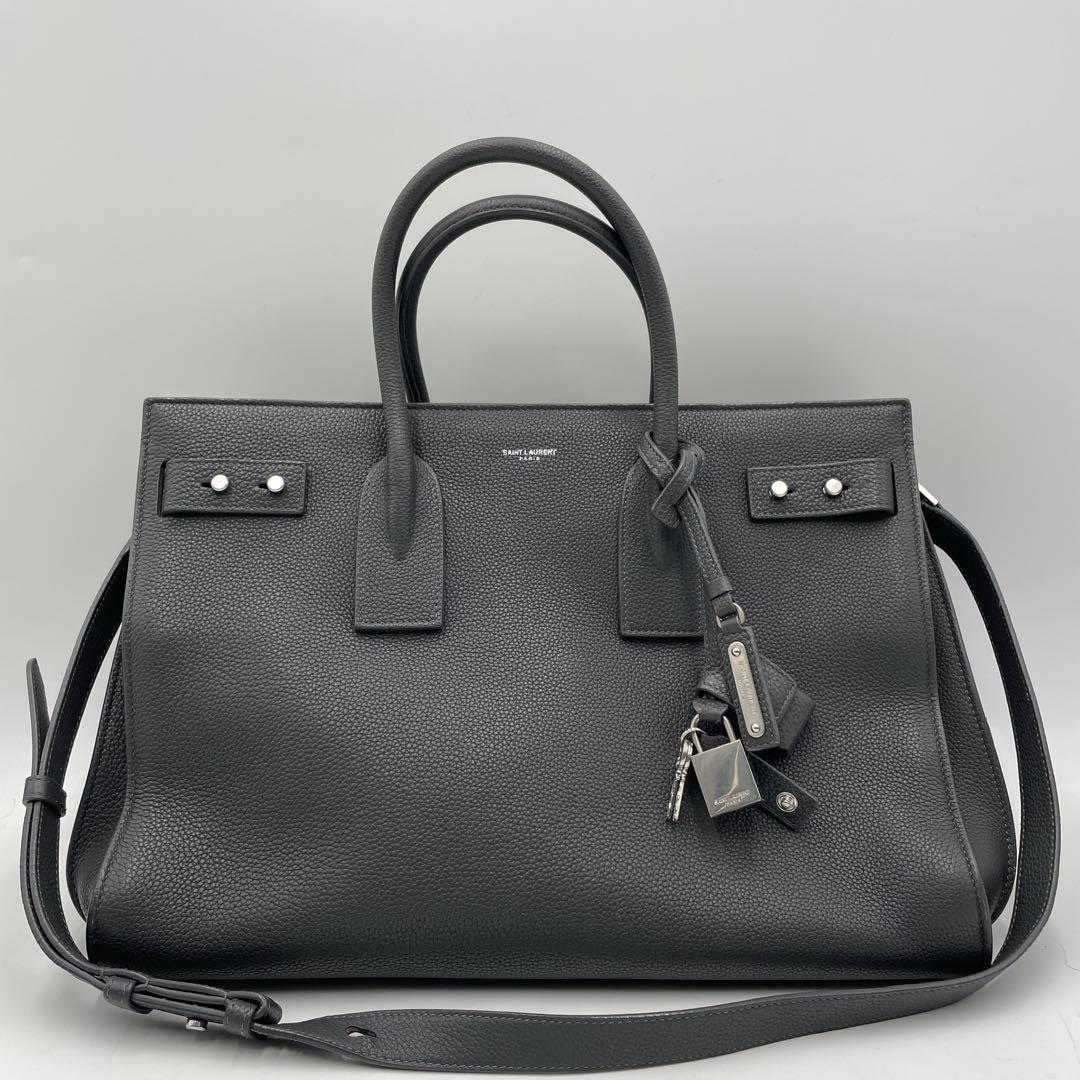 《極美品》Saint Laurent サックドジュール シルバー ロゴ グレー