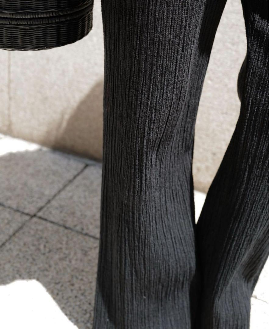 美品　マチャット　machatt シャーリングカットパンツ　ブラック