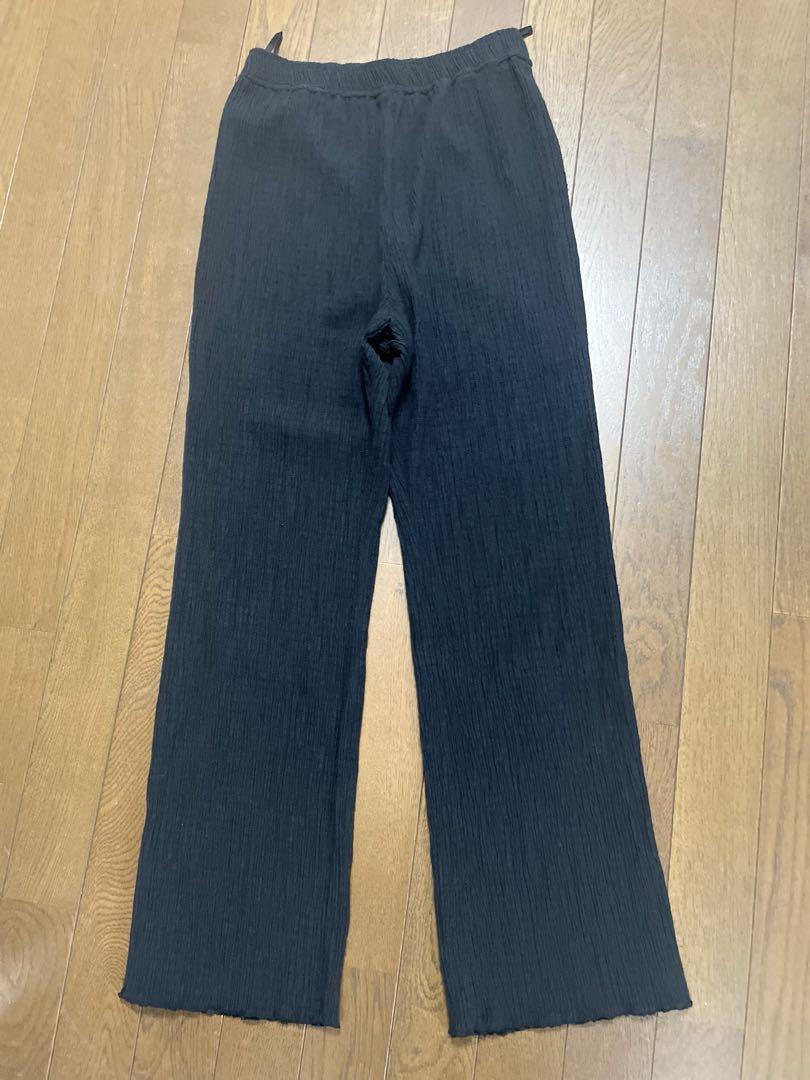 美品　マチャット　machatt シャーリングカットパンツ　ブラック