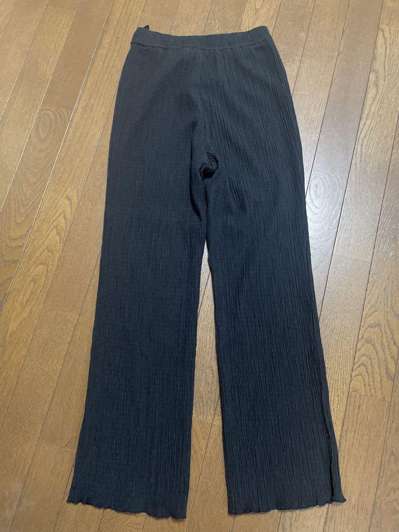 美品　マチャット　machatt シャーリングカットパンツ　ブラック