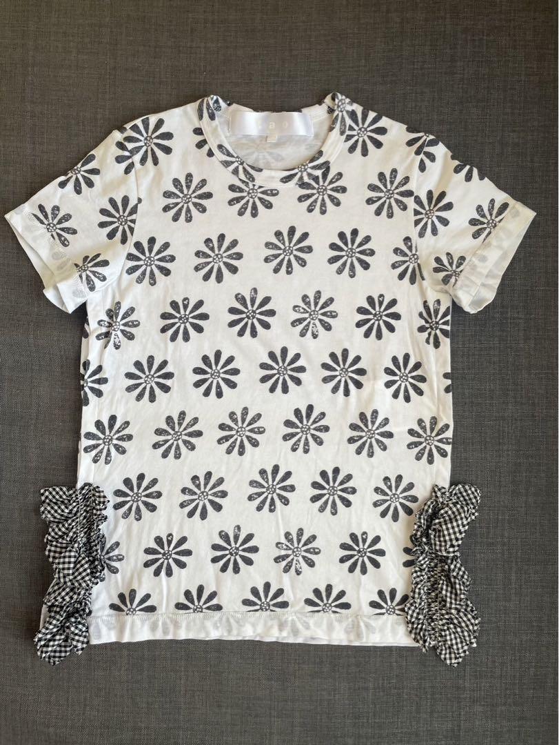 tao comme des garcons フローラル ラッフルディテールＴ
