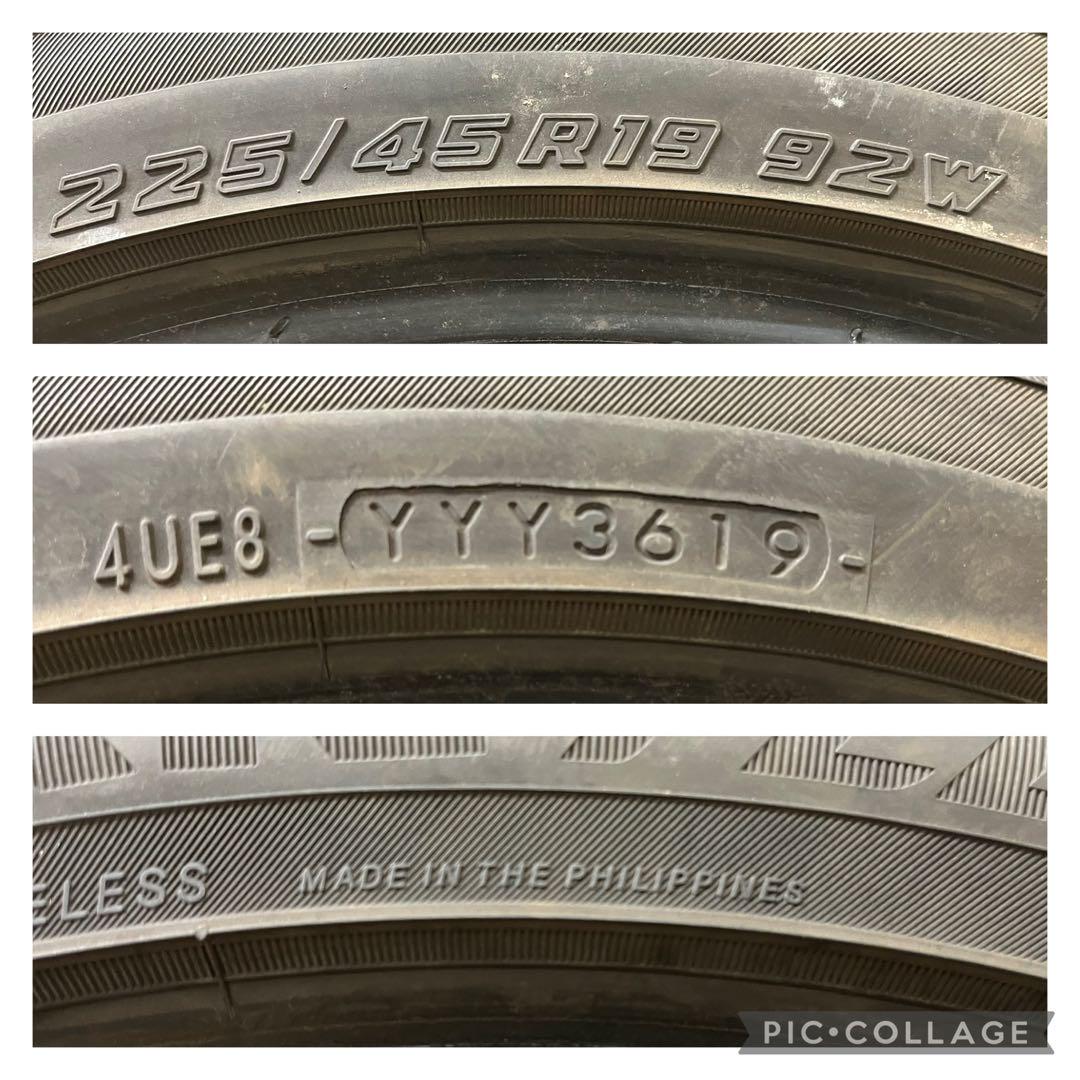②2019年製 ヨコハマ 中古サマータイヤ 225/45R19 1本
