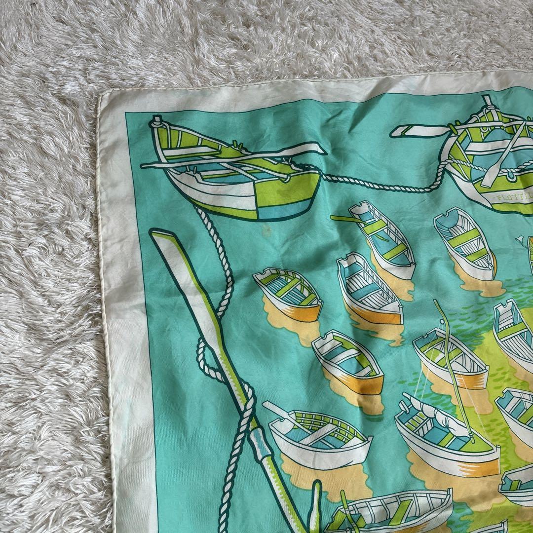 HERMESエルメス　FLOTTILLE ヨット　カレ90 ターコイズ