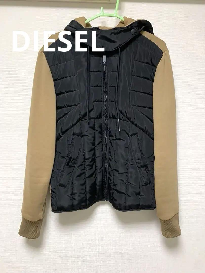 DIESEL フード付きキルティングパーカー
