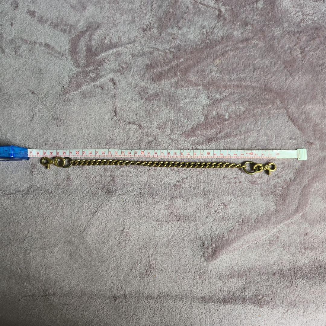 ウォレットチェーン 真鍮 約35cm ダブルクリップタイプ 喜平
