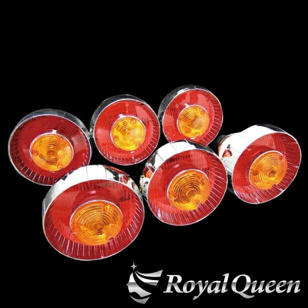 0512 汎用 小型 ヤンキーテールランプ オレンジ（赤黄）単体6個セット