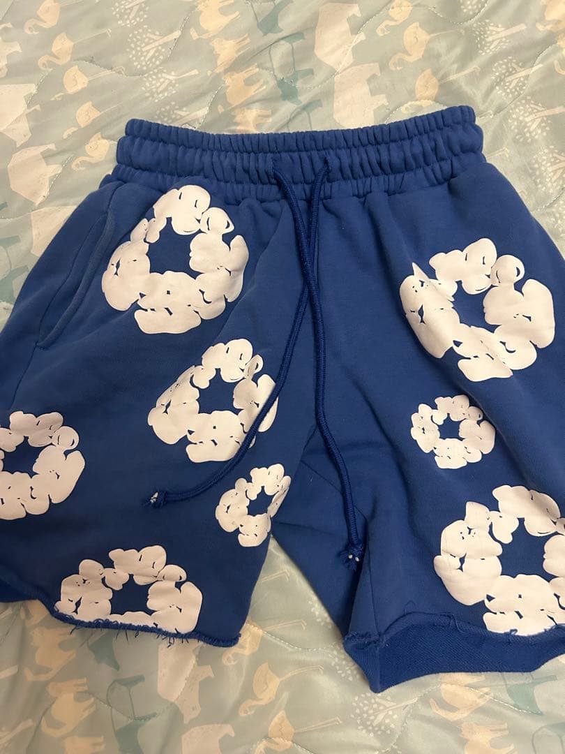 デニムティアーズショートパンツ青