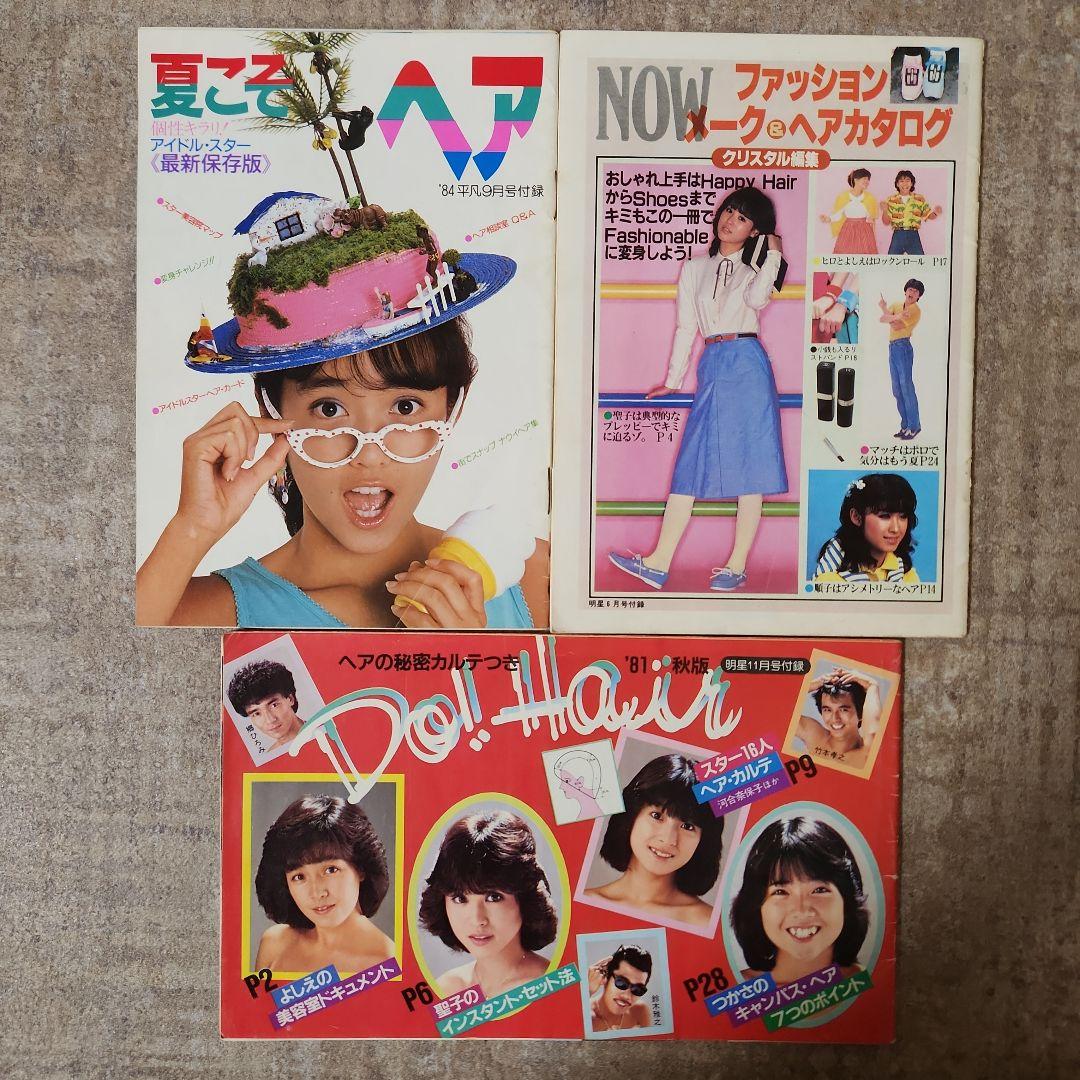 明星、平凡 付録 ヘアカタログ 松田聖子 河合奈保子 中森明菜等