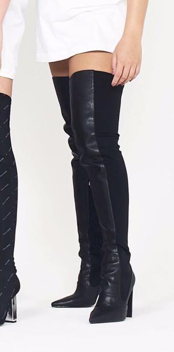 YELLO DRAMA LONG BOOTS ブーツ ブラック Mイエロ