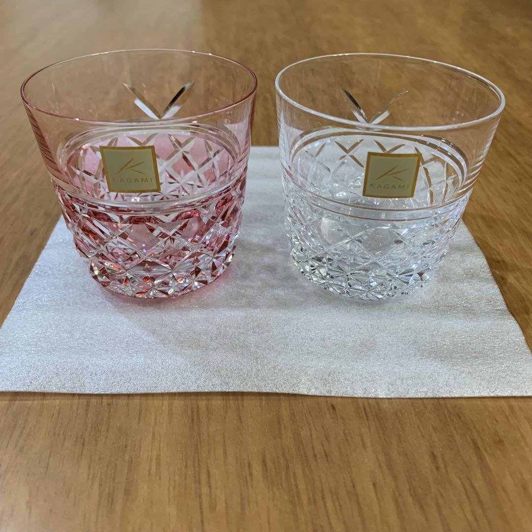 カガミクリスタル　江戸切子　酒器　紅白ペア冷酒杯【結】 江戸切子 紅白ペア冷酒杯＜結＞ | カガミクリスタル