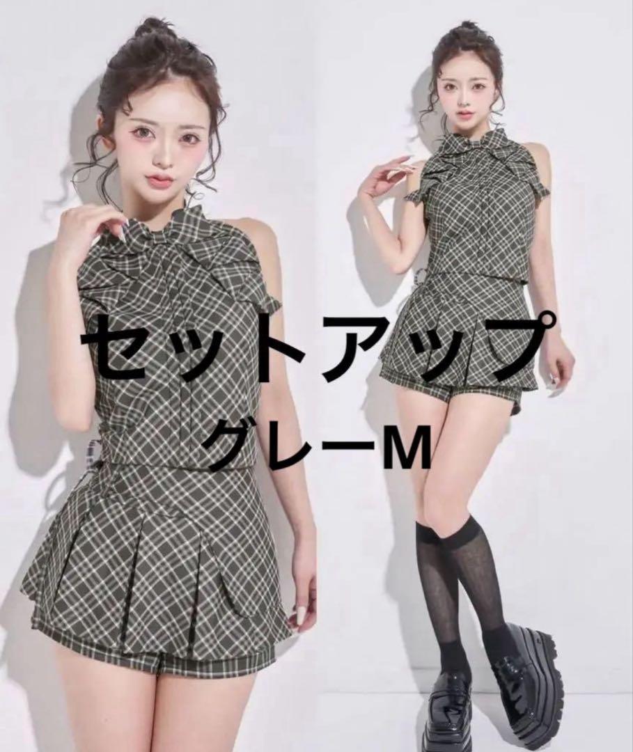 【M】darich チェックスカートライクショートパンツ セットアップ