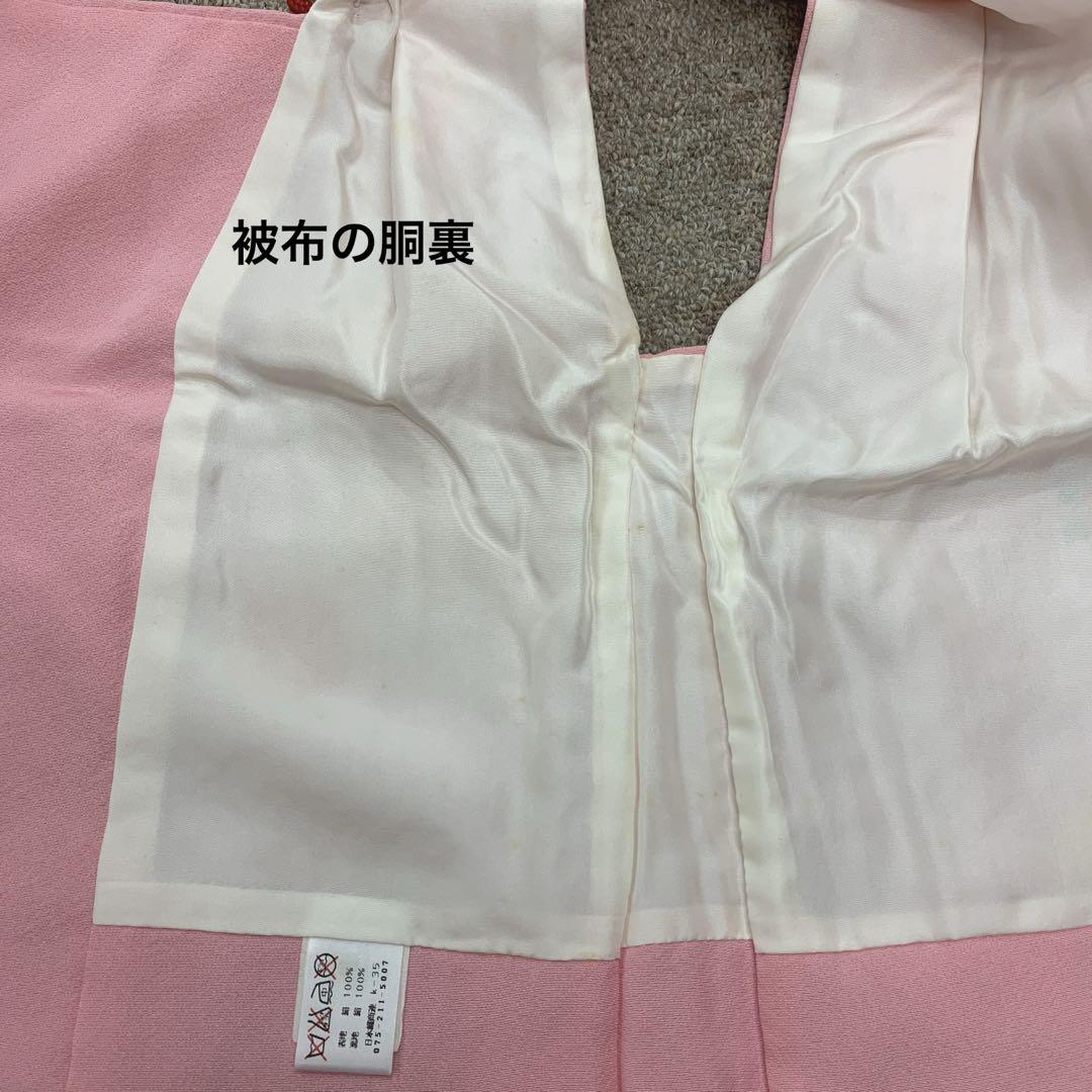 504agu3□七五三 三歳 女の子 着物&被布 総刺繍 花 鼓□状態良好