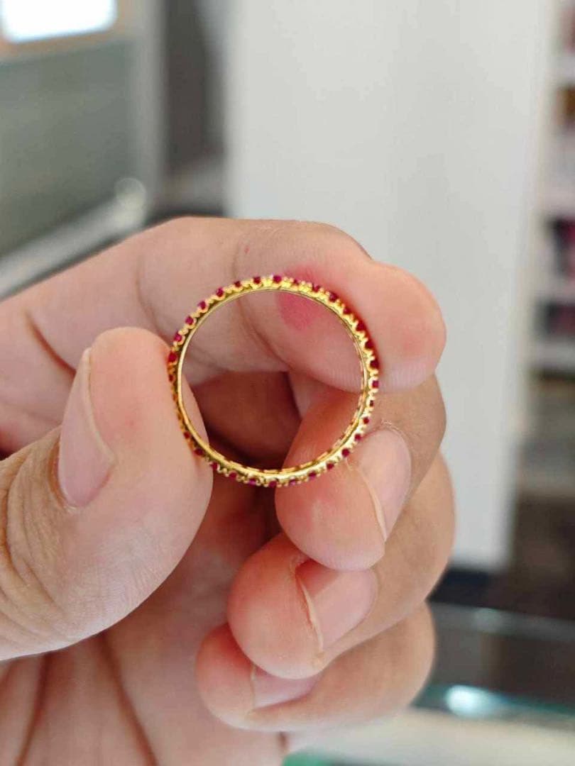 ミャンマー産天然ルビーリング 13号 本物ゴールド