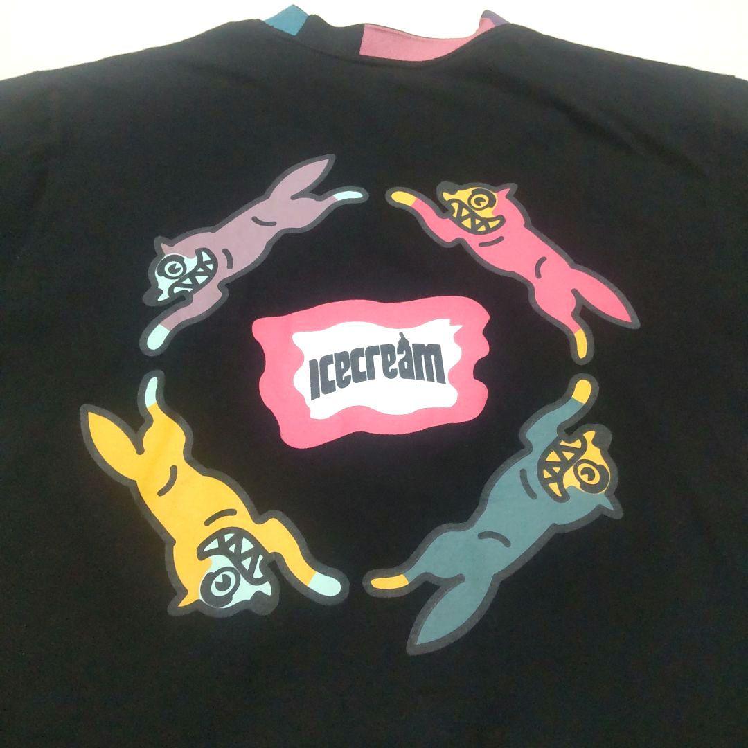 ☆icecream ☆アイスクリーム サークル ランニングドッグ バックプリント