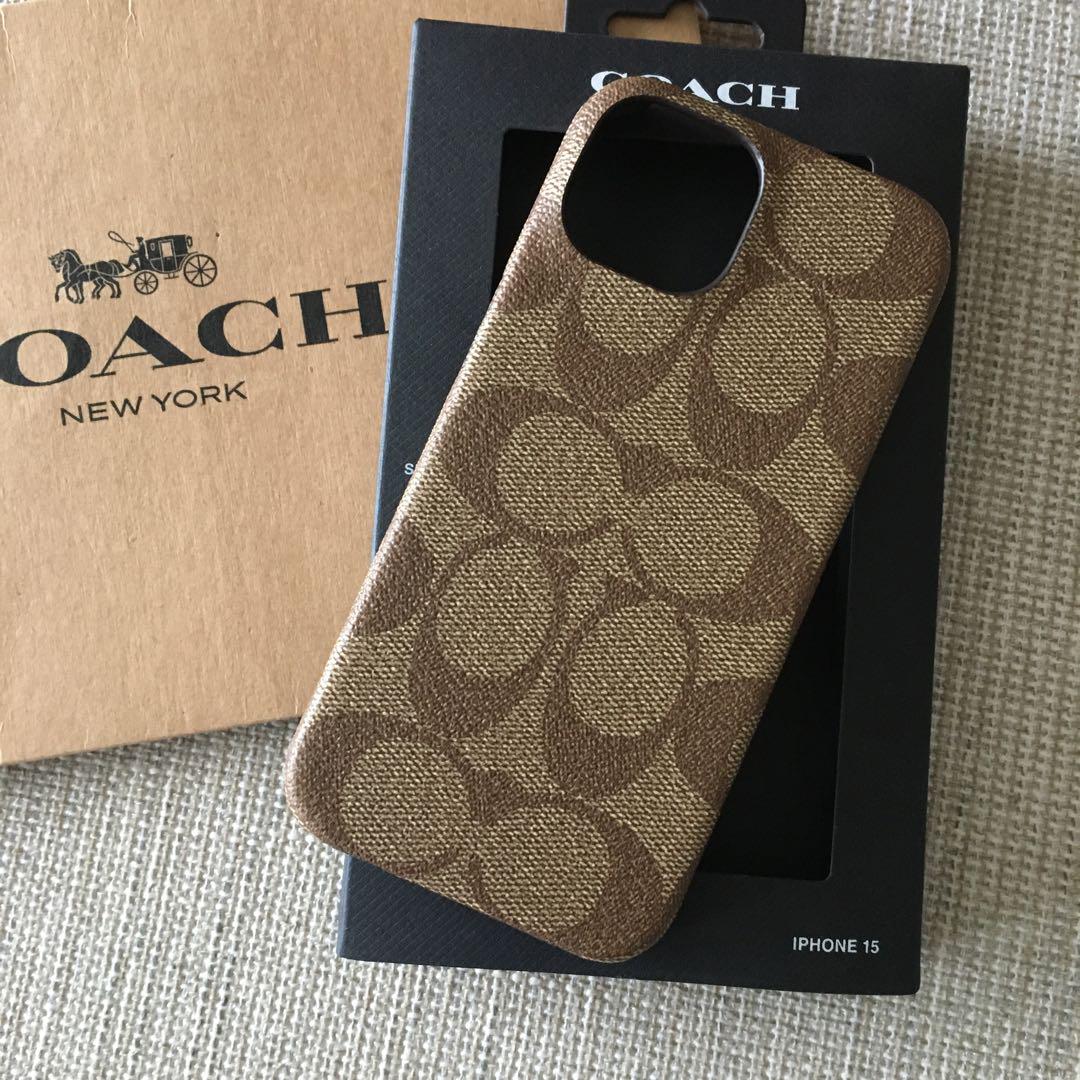 新品　COACH コーチ レザー iPhone 15 ケース スマホケース