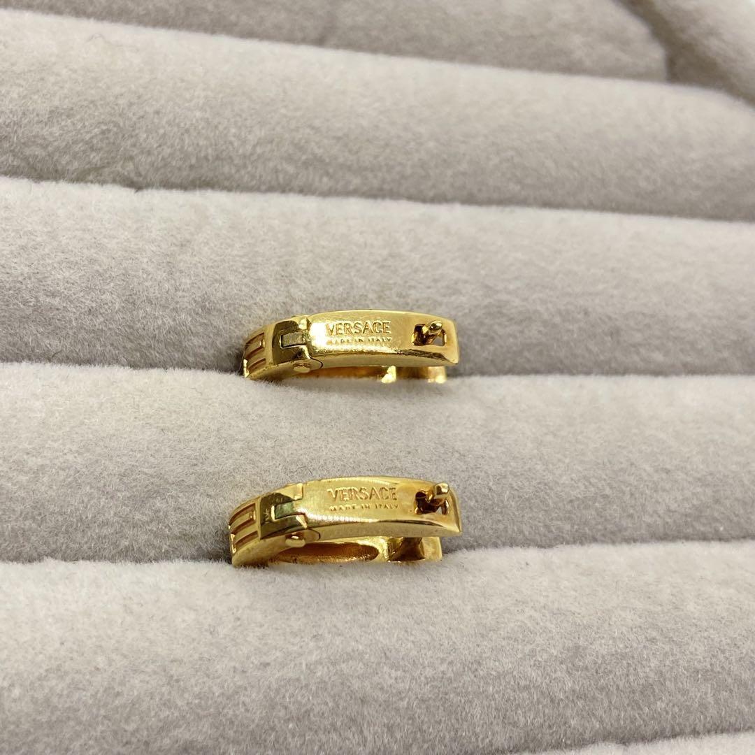 専用　美品⭐️ Versace グレカ　ロゴ　フープピアス
