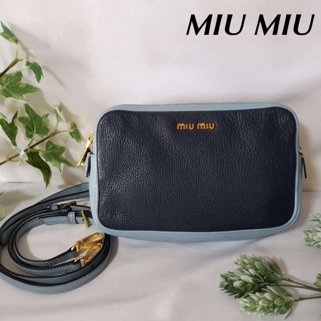 17095円 【予約中!】 美品 MIU ミュウミュウ レザーショルダーバッグ マドラス