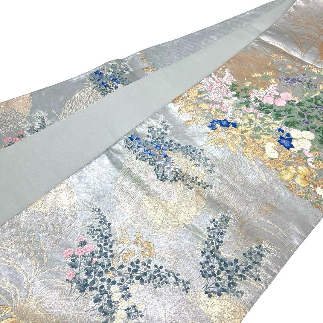 ［4392］袋帯 まとめ 8点セット 黒地 亀甲文様 草花文様 金銀彩 リメイク 平和屋着物○西陣 川島織物 六通柄 本袋帯 亀甲花文 金糸 正絹