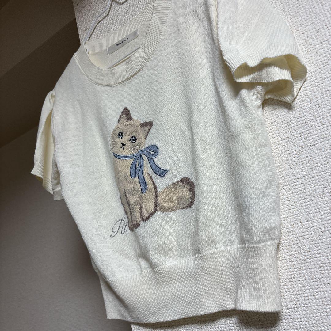 Rirandture 猫　半袖ニット