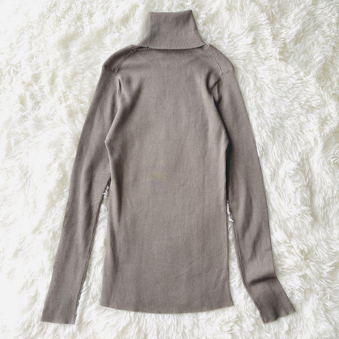美品 evam eva シルクカシミヤ リブ タートル ニット