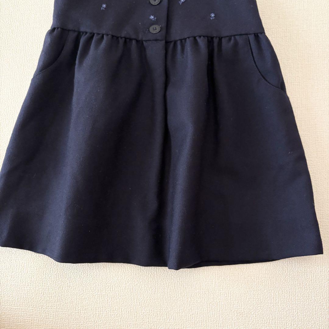 定価2.5万程度】familiar ジャンバースカート ネイビー 100