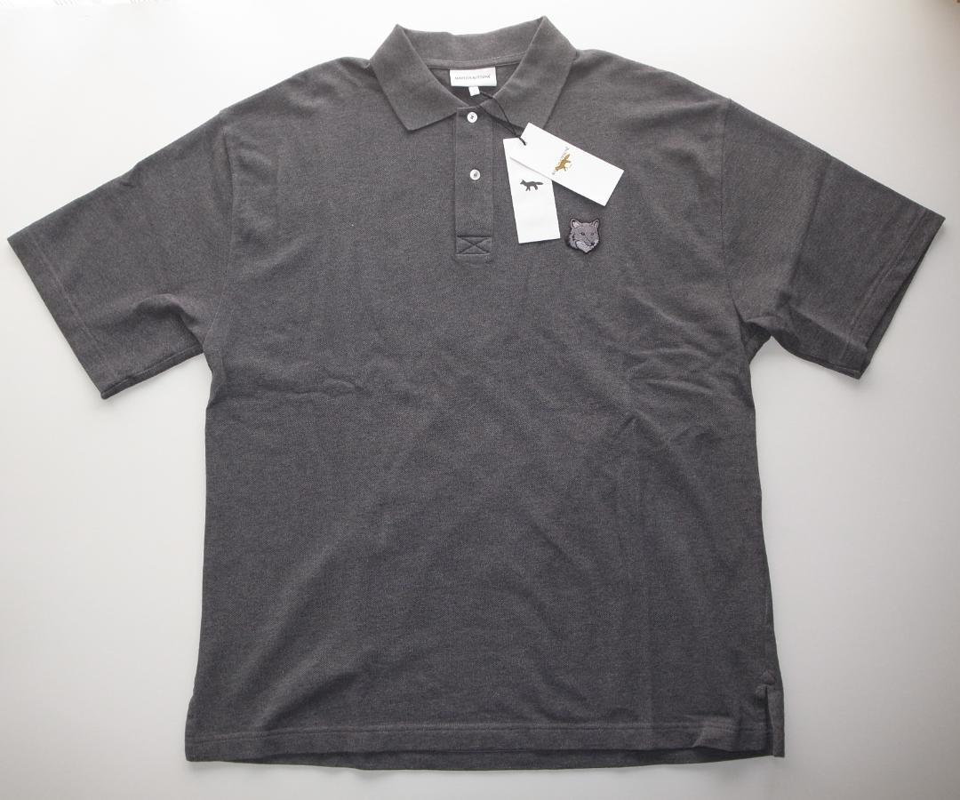 maison kitsune オーバーサイズ ポロシャツ L dark grey