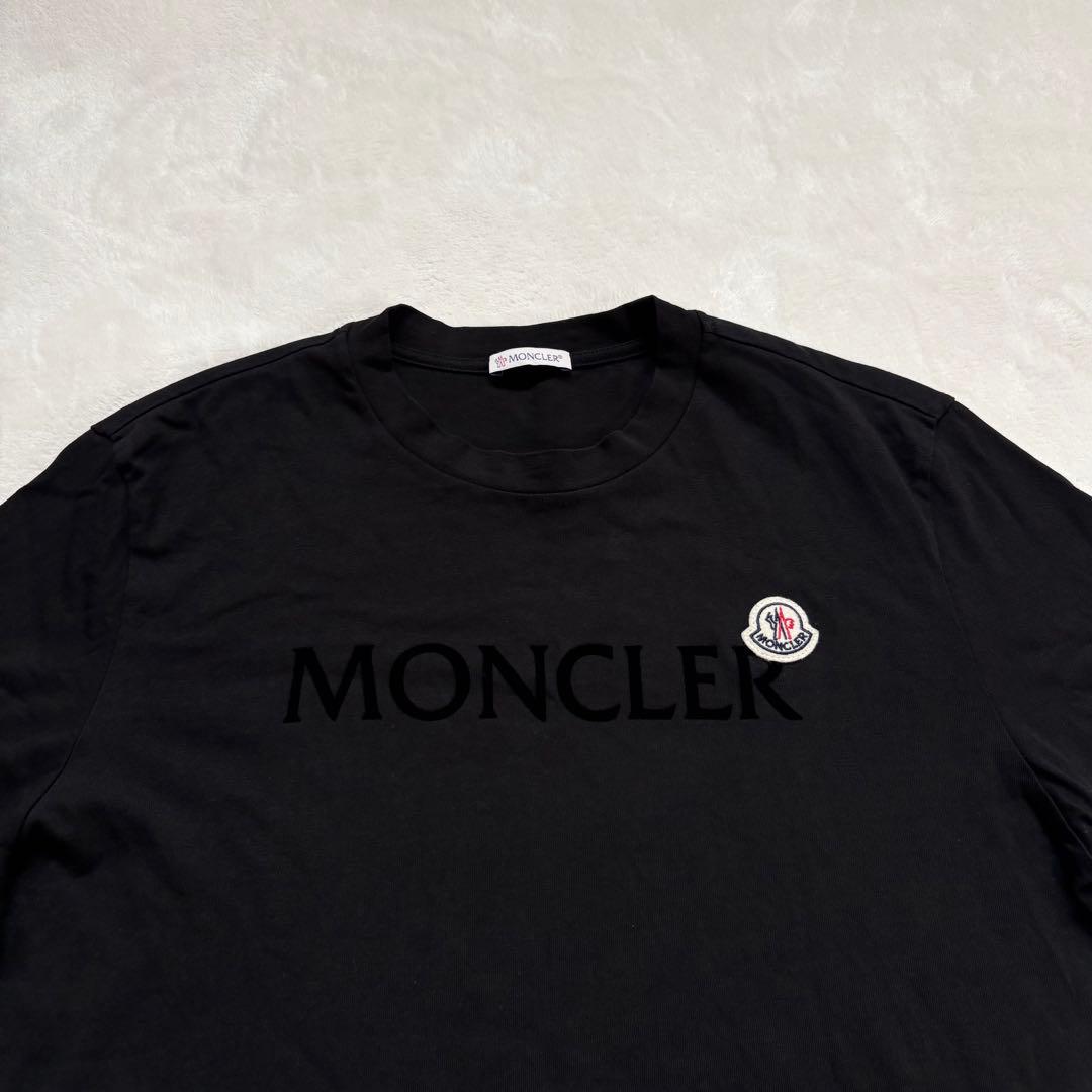 2024年モデル　MONCLER　ロゴ　半袖Tシャツ　ブラック　黒　メンズ　M